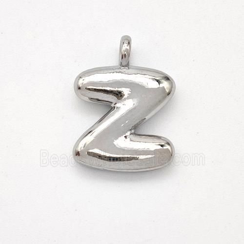 Copper Letter-Z Pendant Platinum Plated