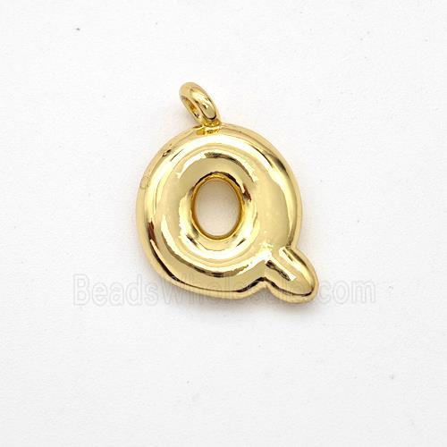 Copper Letter-Q Pendant Gold Plated