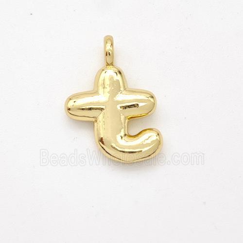 Copper Letter-T Pendant Gold Plated