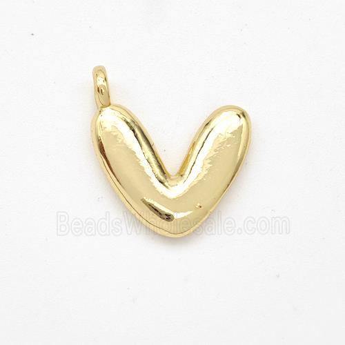 Copper Letter-V Pendant Gold Plated
