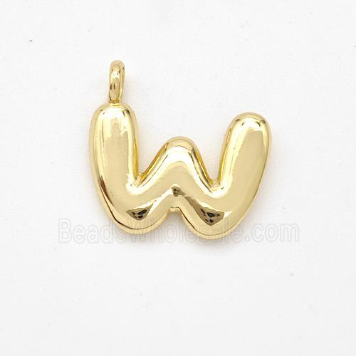 Copper Letter-W Pendant Gold Plated