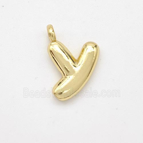Copper Letter-Y Pendant Gold Plated