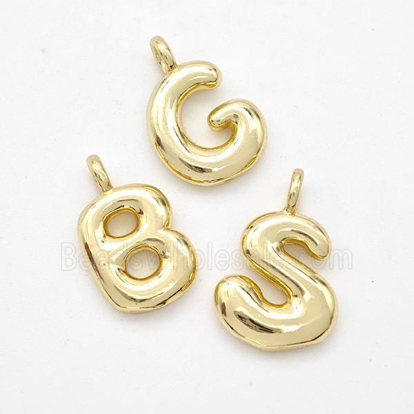 Copper Alphabet Pendant Mix Letters Gold Plated