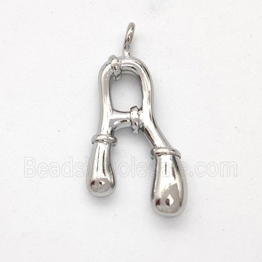 Copper Letter-A Pendant Platinum Plated