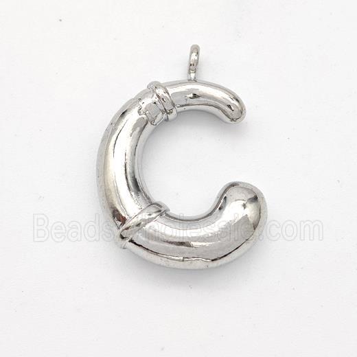 Copper Letter-C Pendant Platinum Plated