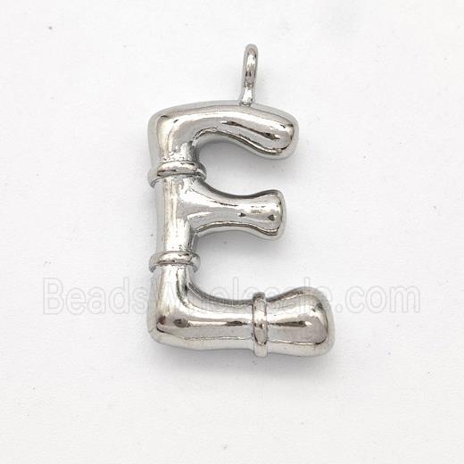 Copper Letter-E Pendant Platinum Plated