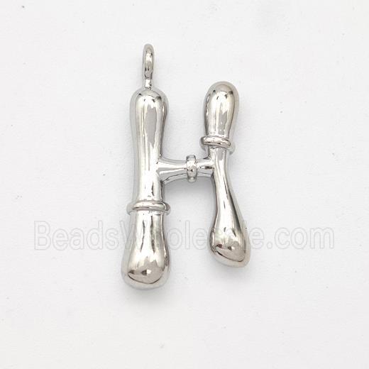 Copper Letter-H Pendant Platinum Plated