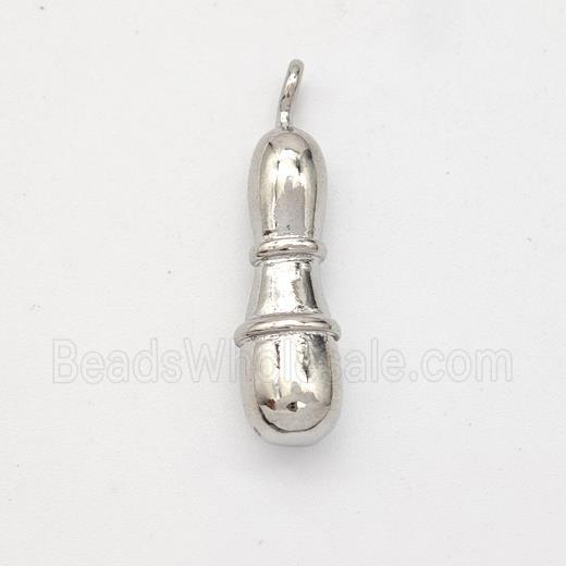 Copper Letter-I Pendant Platinum Plated