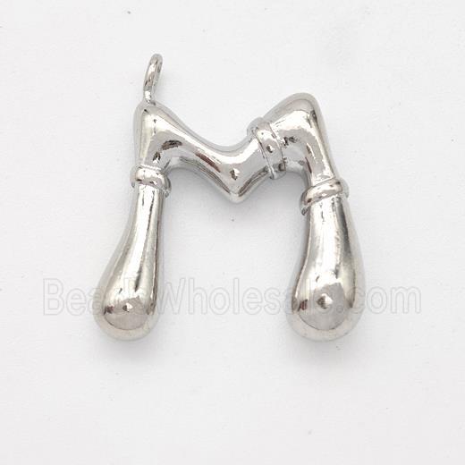 Copper Letter-M Pendant Platinum Plated