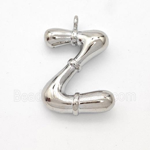 Copper Letter-Z Pendant Platinum Plated