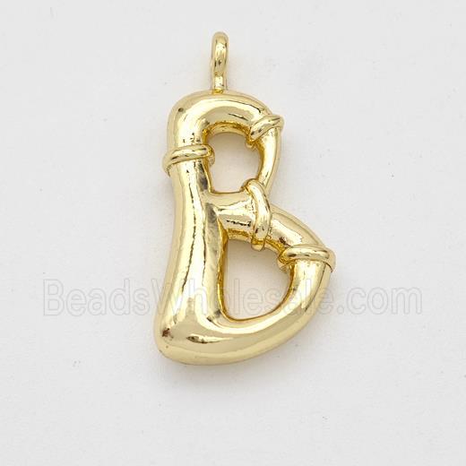 Copper Letter-B Pendant Gold Plated