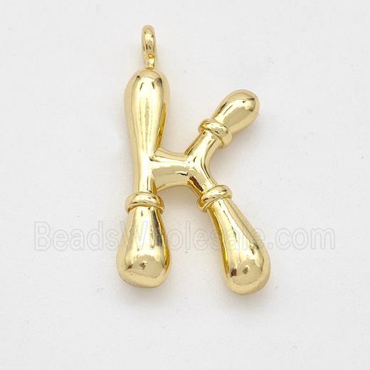 Copper Letter-K Pendant Gold Plated