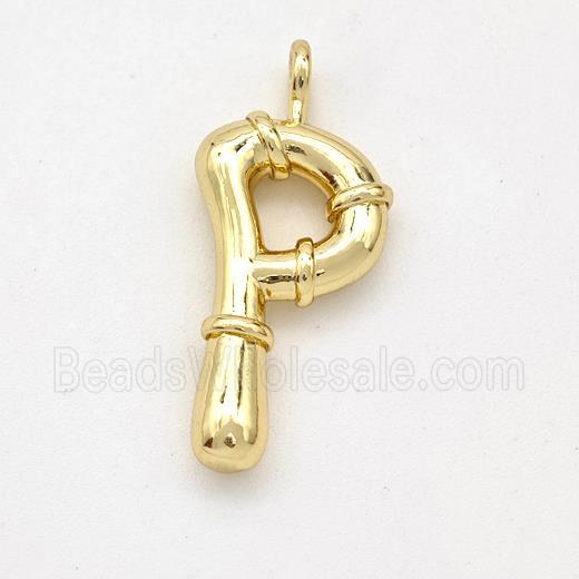 Copper Letter-P Pendant Gold Plated