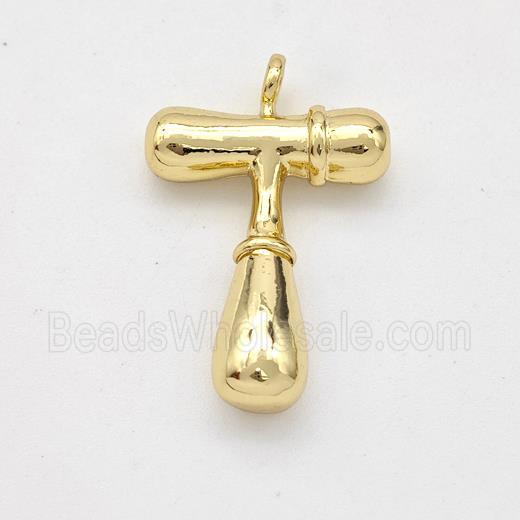 Copper Letter-T Pendant Gold Plated