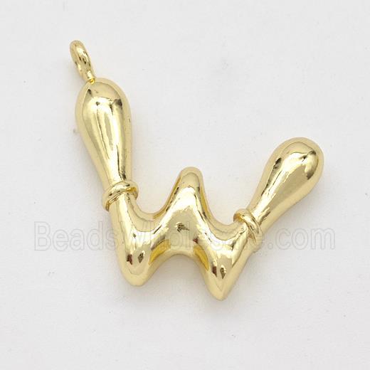 Copper Letter-W Pendant Gold Plated