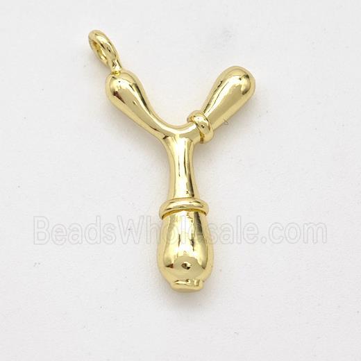 Copper Letter-Y Pendant Gold Plated