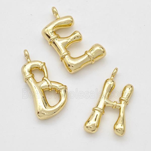 Copper Alphabet Pendant Mixed Letters Gold Plated
