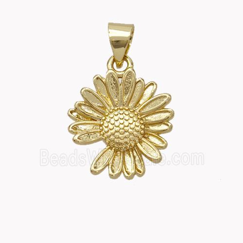 Copper Sunflower Pendant Gold Plated