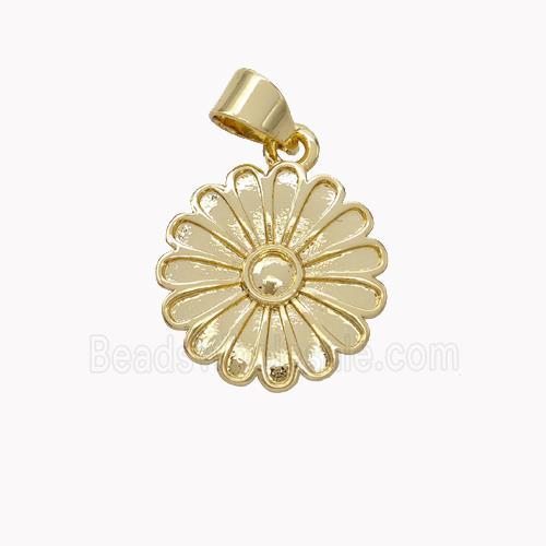 Copper Daisy Pendant Flower Gold Plated