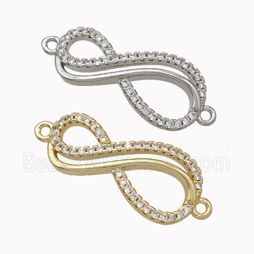 Copper Infinity Connector Micropave Zirconia Mixed