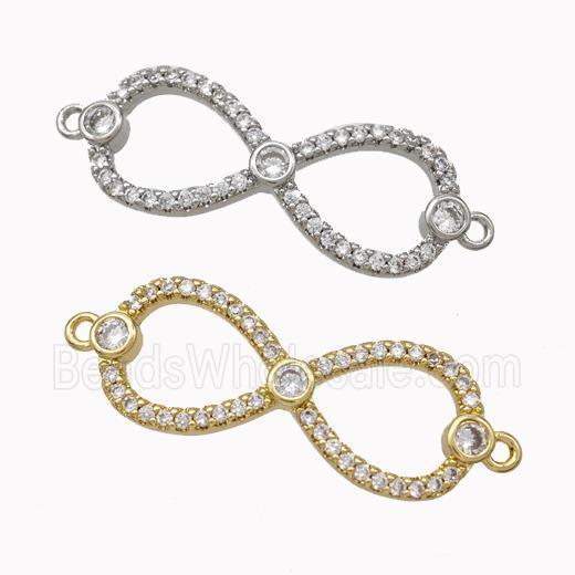 Copper Infinity Connector Micropave Zirconia Mixed