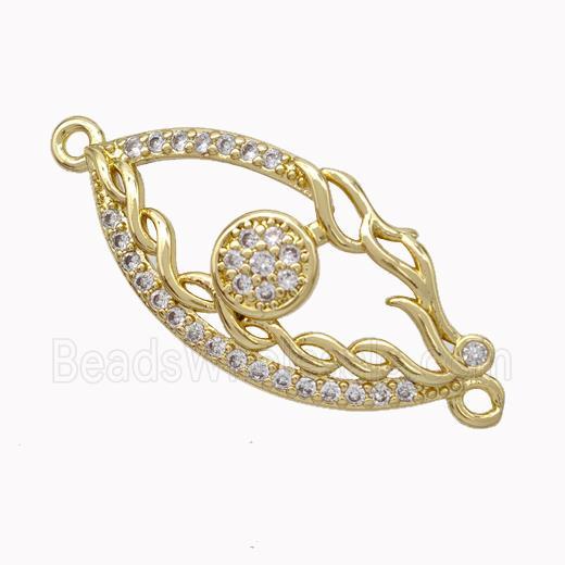 Copper Eye Connector Micropave Zirconia Gold Plated