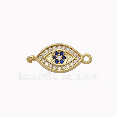 Copper Eye Connector Micropave Zirconia Gold Plated