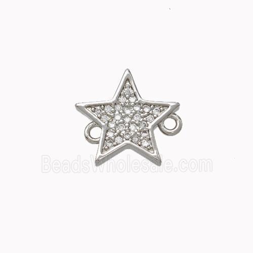 Copper Star Connector Micropave Zirconia Platinum Plated