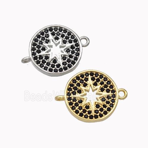 Copper Northstar Connector Micropave Zirconia Circle Mixed