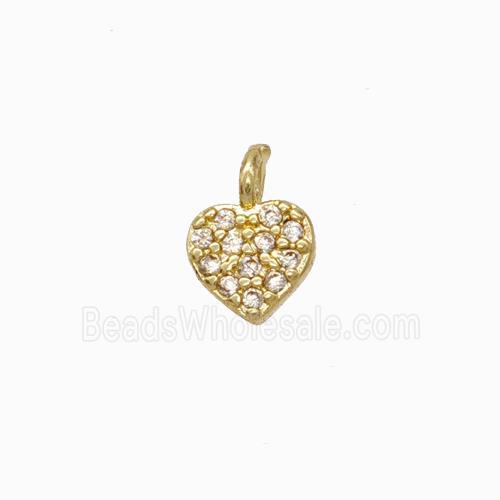 Copper Heart Pendant Micropave Zirconia Gold Plated