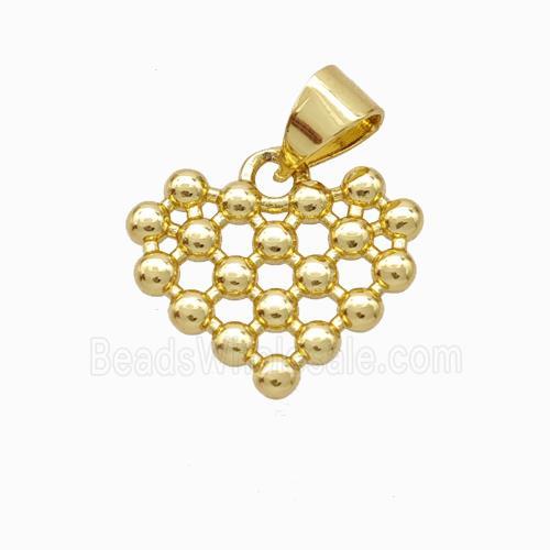 Copper Heart Pendant Hollow Gold Plated