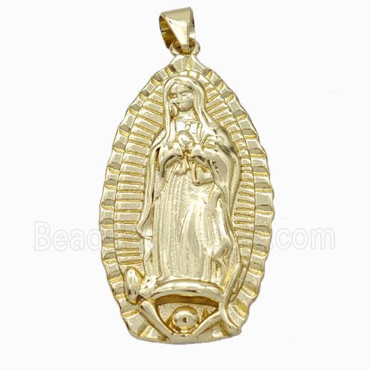 Virgin Mary Charms Copper Pendant Gold Plated