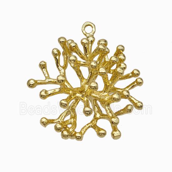 Copper Branch Charms Pendant Gold Plated