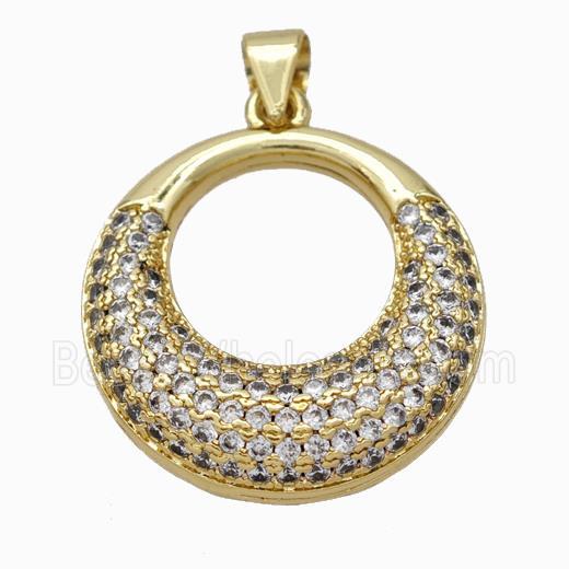 Copper GoGo Pendant Micropave Zirconia Gold Plated