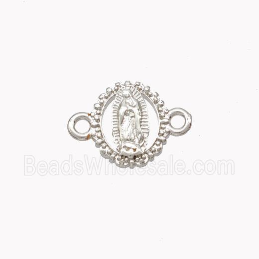 Virgin Mary Charms Copper Connector Platinum Plated