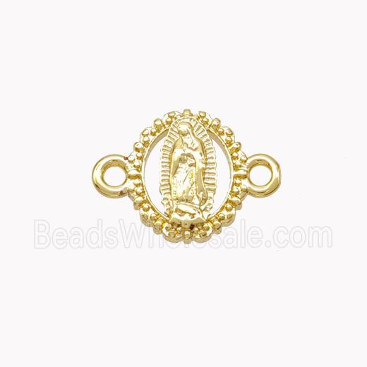 Virgin Mary Charms Copper Connector Gold Plated
