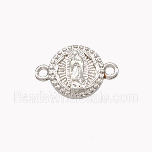 Virgin Mary Charms Copper Connector Platinum Plated