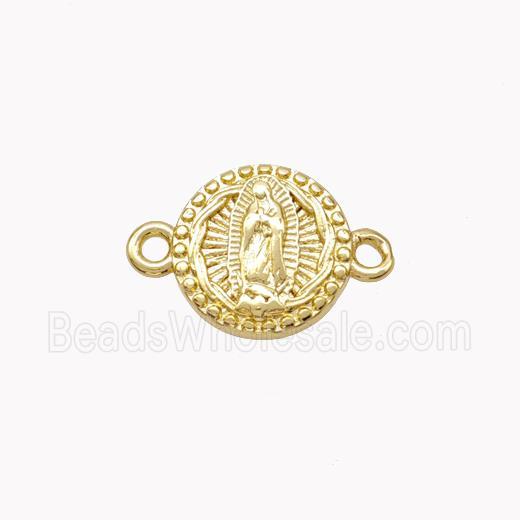 Virgin Mary Charms Copper Connector Gold Plated