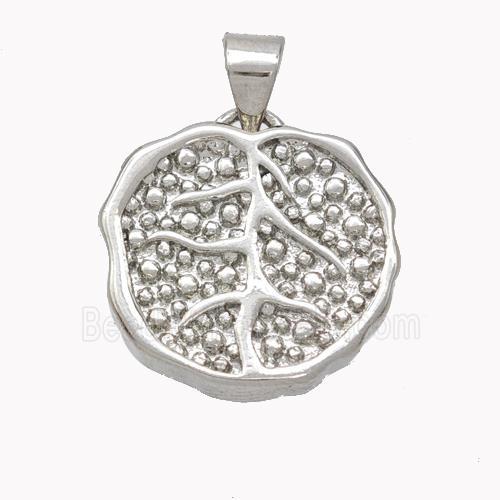 Copper Leaf Pendant Platinum Plated