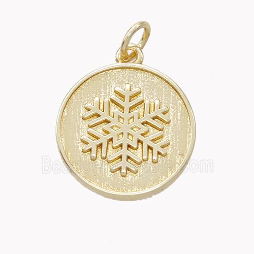 Copper Snowflake Pendant Gold Plated