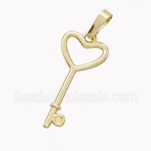 Copper Key Pendant Gold Plated