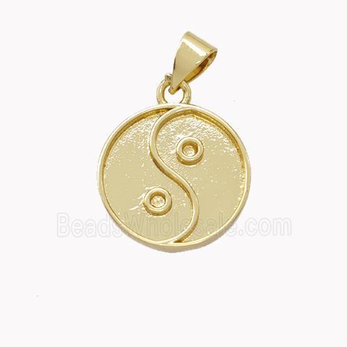 Copper Taichi Pendant Yinyang Gold Plated