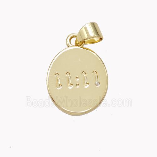 Copper Double Eleven Pendant Oval 11 Gold Plated