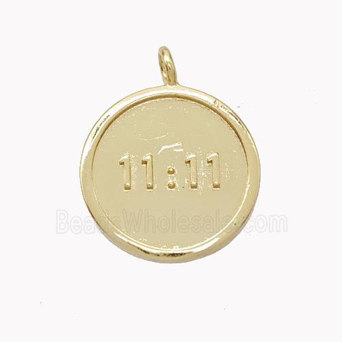Copper Double Eleven Pendant Circle 11 Gold Plated