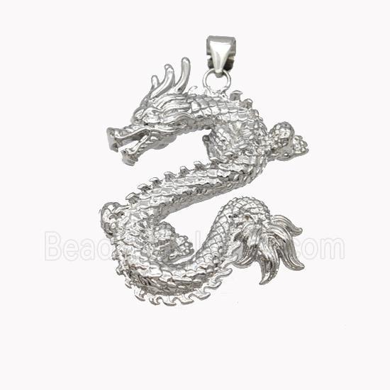Copper Dragon Pendant Loong Platinum Plated