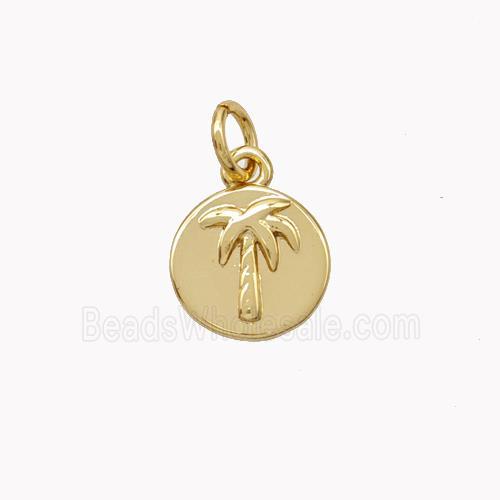 Copper Coconut-Tree Pendant Gold Plated