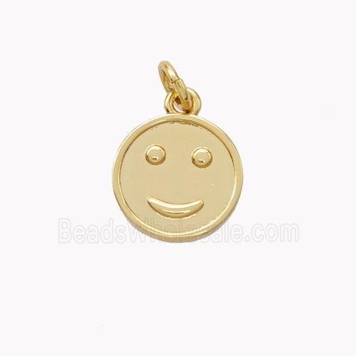 Copper Emoji Pendant Smile Face Gold Plated