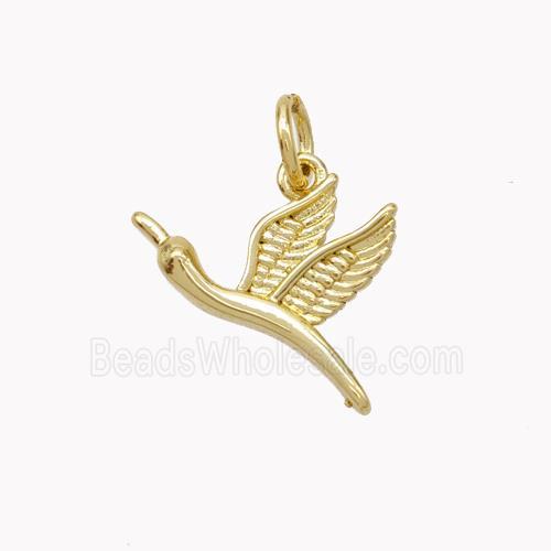 Copper Goose Pendant Birds Gold Plated