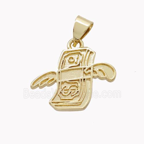 Copper CashMoney Pendant Gold Plated