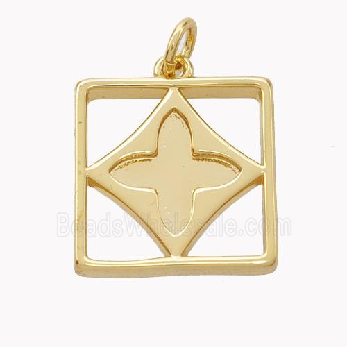 Copper Square Pendant Gold Plated